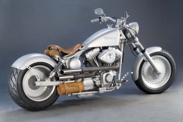 Frosted is a custom motorcycle based on a Harley Davidson Dyna.