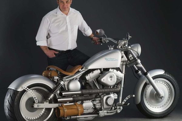 Frosted is a custom motorcycle based on a Harley Davidson Dyna.